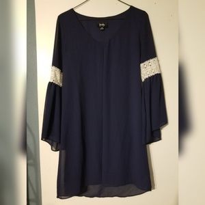 Blue bell sleeve dress